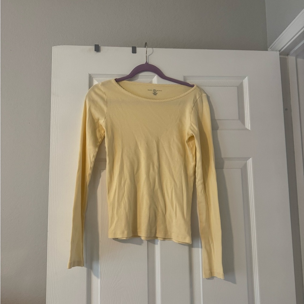 Brandy Melville Soft Yellow Long Sleeve Top